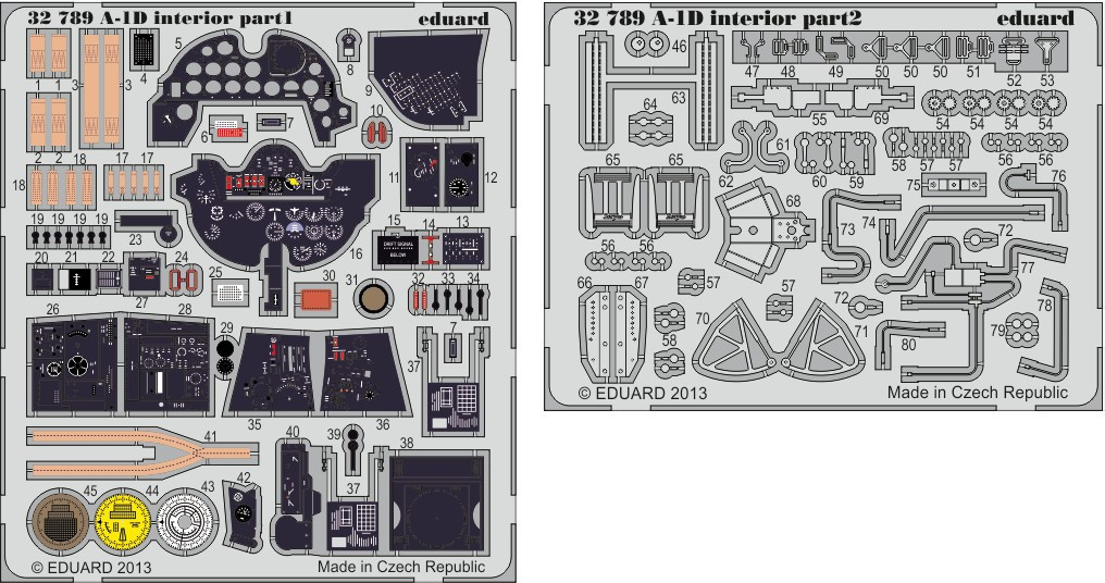 1/32 Aircraft- A1D Interior for TSM (Painted Self Adhesive)