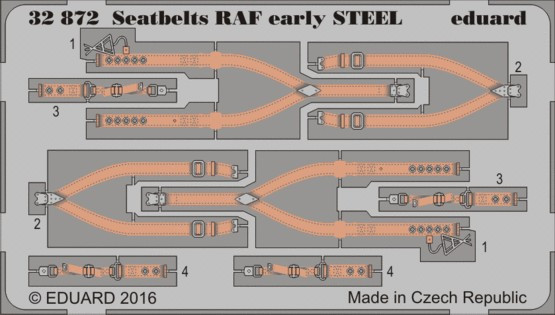 1/32 Aircraft- Seatbelts RAF Early Steel (Painted)