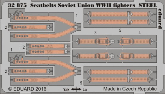 1/32 Aircraft- Seatbelts Soviet Union Steel Fighter WWII (Painted)