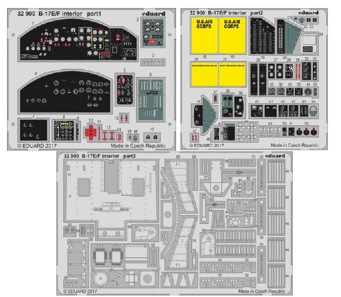 1/32 Aircraft- B17E/F Interior for HKM (Painted)
