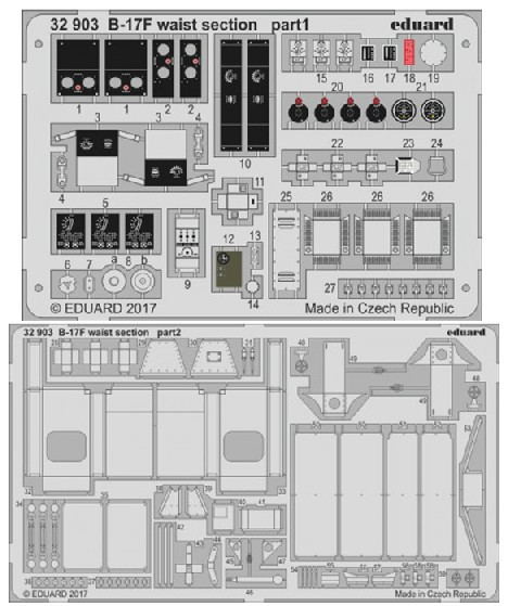 1/32 Aircraft- B17E/F Waist Section for HKM (Painted)