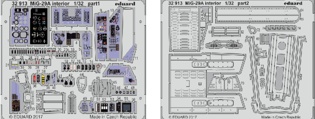 1/32 Aircraft- MiG29A Interior for TSM (Painted)