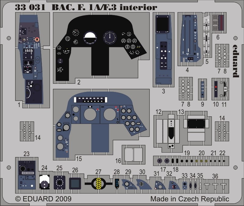 1/32 Aircraft- BAE F1A/F3 Interior for TSM (Painted Self Adhesive) (D)