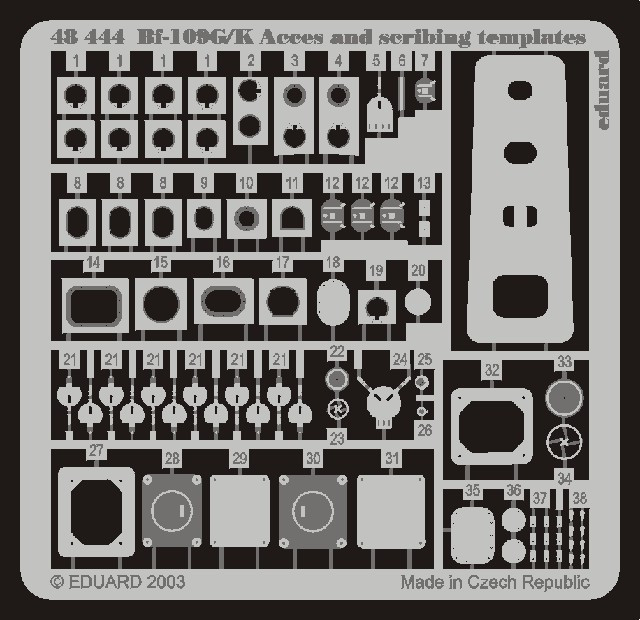 1/48 Aircraft- Bf109G/K Scribling Templates & Acc for HSG