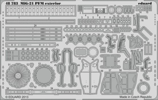1/48 Aircraft- MiG21 PFM Exterior for EDU