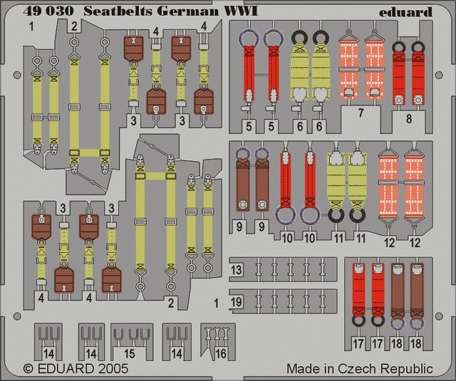 1/48 Aircraft- Seatbelts German WWI (Painted)