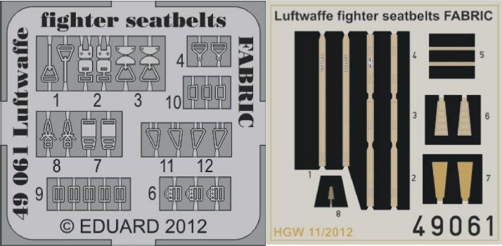 1/48 Aircraft-  Seatbelts Fabric-Type Luftwaffe Fighter WWII (Painted)