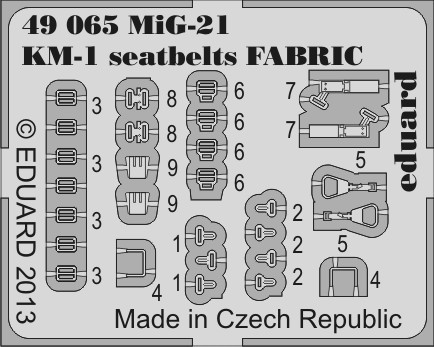 1/48 Aircraft- Seatbelts Fabric-Type MiG21 KM1 (Painted)