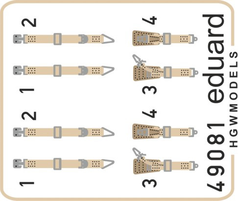 1/48 Aircraft- Seatbelts Super Fabric-Type Luftwaffe WWII (Painted)