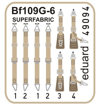 1/48 Aircraft- Seatbelts Super Fabric-Type Bf109G for EDU (Painted)