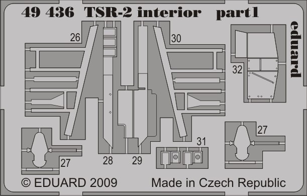 1/48 Aircraft- TSR2 Interior for ARX (Painted Self Adhesive)
