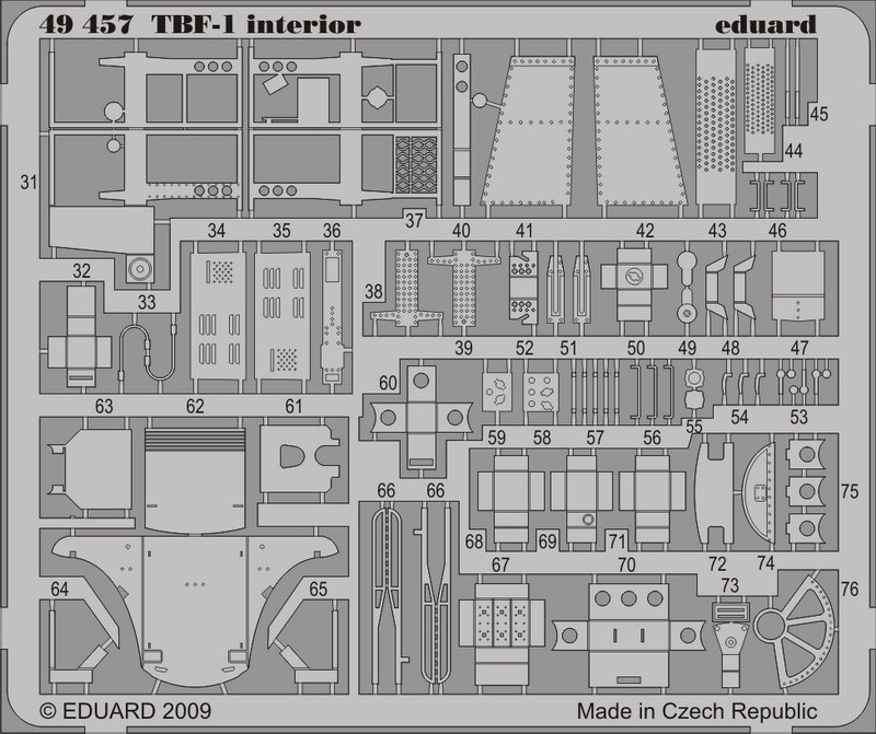 1/48 Aircraft- TBF1 Interior for HBO (Painted Self Adhesive)