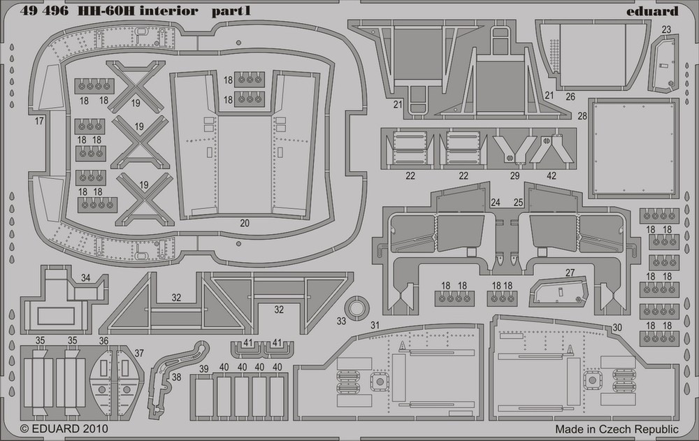 1/48 Aircraft- HH60H Interior for ITA (Painted Self Adhesive) (D)