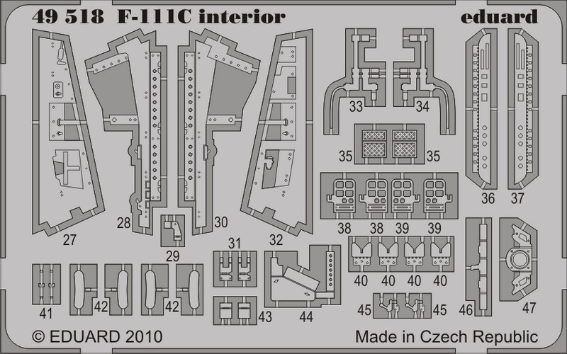 1/48 Aircraft- F111C Interior for HBO (Painted Self Adhesive) (D)