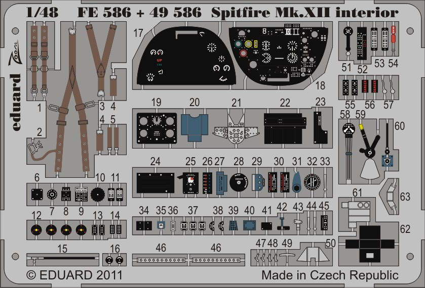 1/48 Aircraft- Spitfire Mk XII for ARX (Painted Self Adhesive)