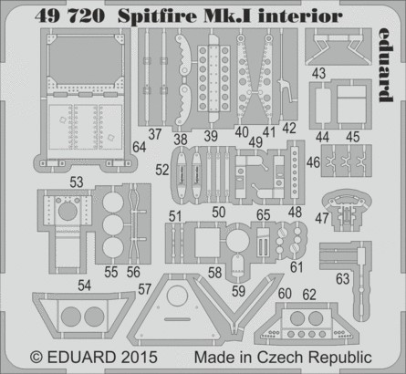 1/48 Aircraft- Spitfire Mk I Interior for ARX (Painted Self Adhesive)
