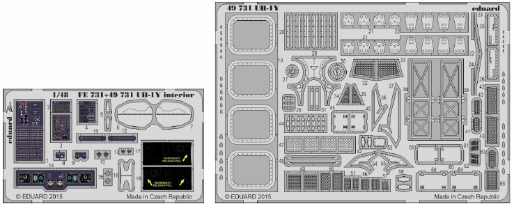 1/48 Aircraft- UH1Y Interior for KTY (Painted Self Adhesive)
