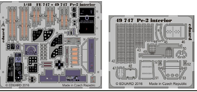 1/48 Aircraft- Pe2 Interior for ZVE (Painted)