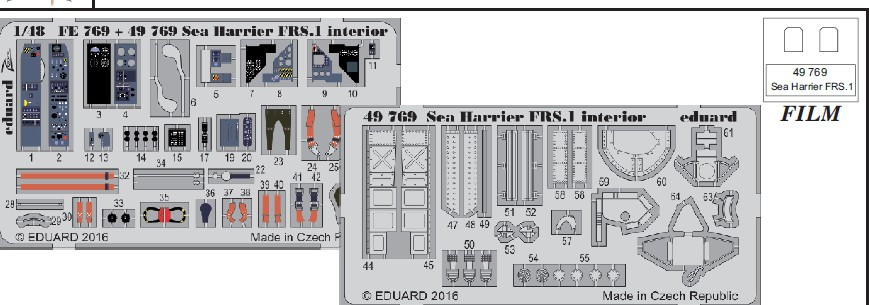 1/48 Aircraft- Sea Harrier FRS1 Interior for KIN (Painted)