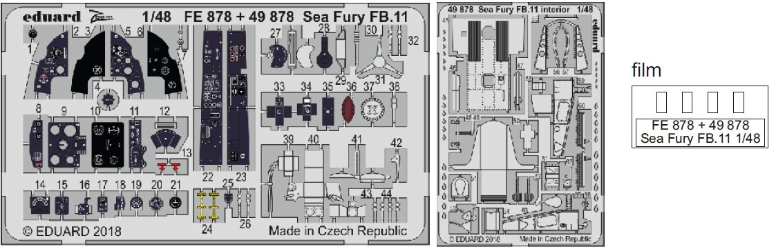 1/48 Aircraft- Sea Fury FB11 Interior for ARX (Painted)