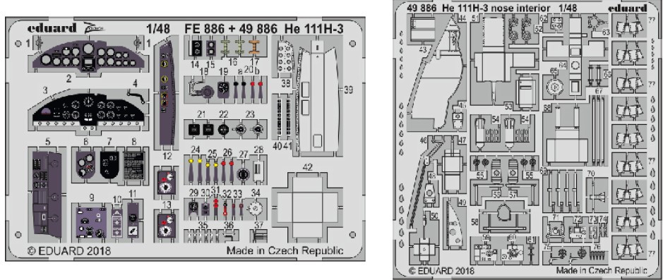 1/48 Aircraft- He111H3 Nose Interior for ICM (Painted)