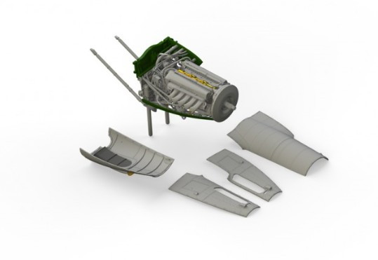 1/32 Aircraft- Mosquito FB Mk VI Right Engine for TAM (Photo-Etch & Resin)