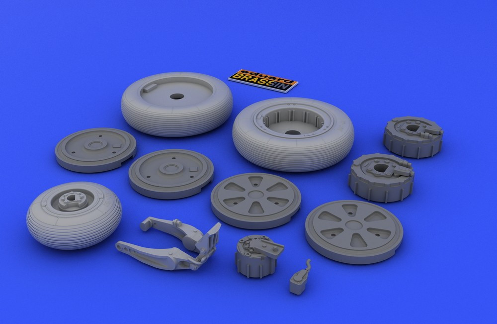 1/48 Aircraft- MiG21 Wheels for EDU (Photo-Etch & Resin)