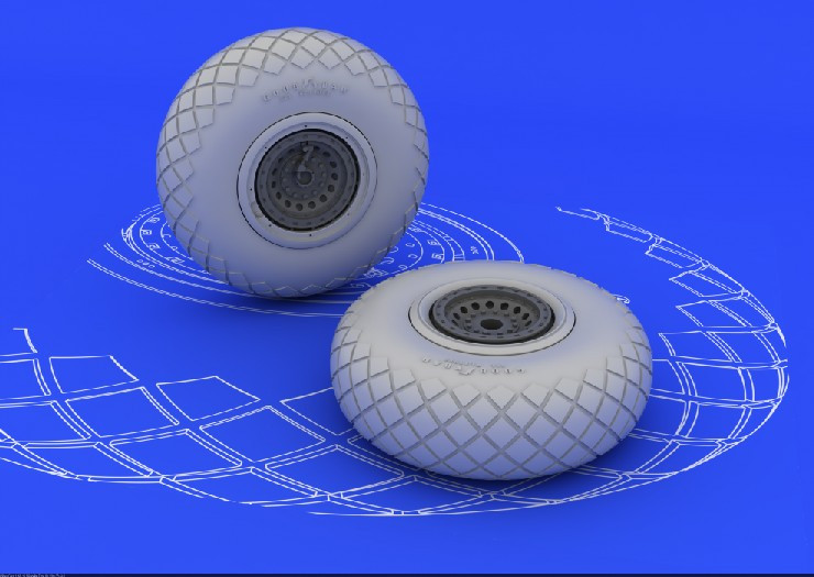 1/48 Aircraft- B17 Wheels for RMX (Resin)