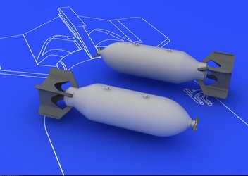 1/48 Aircraft- US 500lb Bombs (2) (Photo-Etch & Resin)