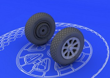 1/48 Aircraft- F6F Wheels for EDU (Resin)
