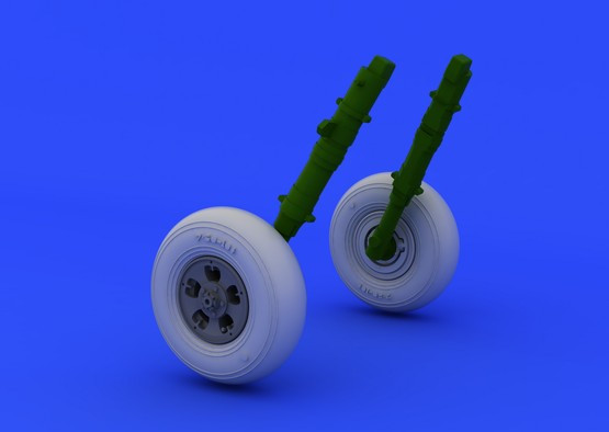 1/48 Aircraft- Spitfire Wheels 5-Spoke Smooth Tire for EDU (Resin)