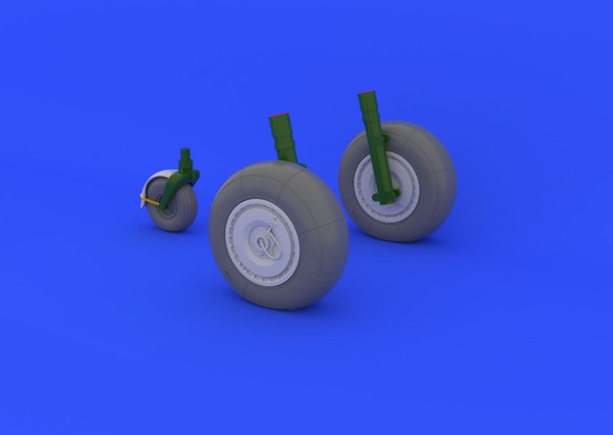 1/48 Aircraft- Ju88 Wheels Late for DML (Photo-Etch & Resin)