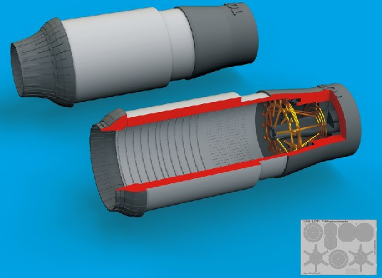 1/48 Aircraft- F14A Exhaust Nozzles for TAM (Photo-Etch & Resin)