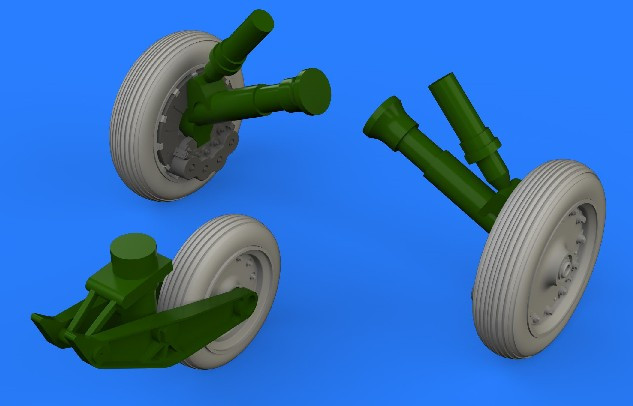 1/48 Aircraft- F8 Crusader Wheels for EDU & HSG (Resin)