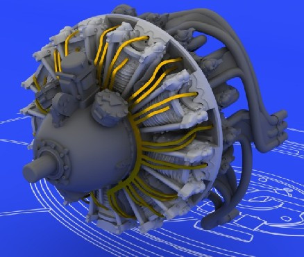 1/72 Aircraft- R2800-10 Engine for EDU (Photo-Etch & Resin) (D)