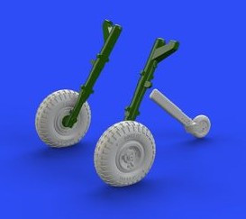 1/72 Aircraft- Spitfire Mk IX Wheels 4-Spoke w/Pattern Tire for EDU (Decals & Re