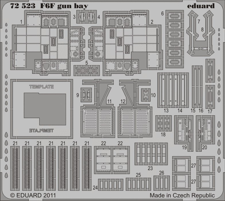 1/72 Aircraft- F6F Gun Bay for EDU