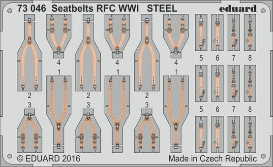 1/72 Aircraft- Seatbelts RFC Steel WWI (Painted)