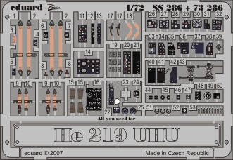 1/72 Aircraft- He219 UHU for DML (Painted Self Adhesive)