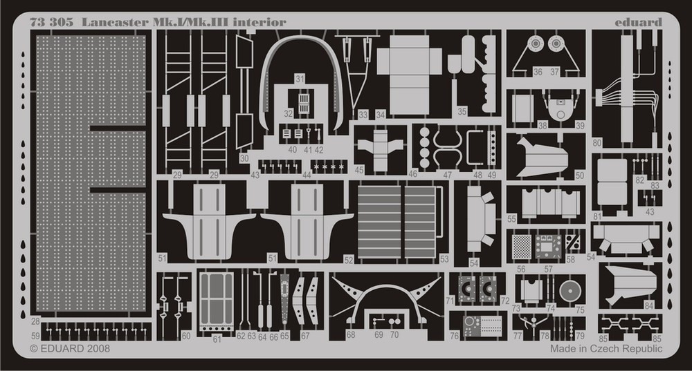 1/72 Aircraft- Lancaster Mk I/II Interior for RVL (Painted Self Adhesive)