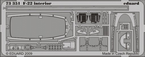 1/72 Aircraft- F22 Interior for HBO (Painted Self Adhesive)