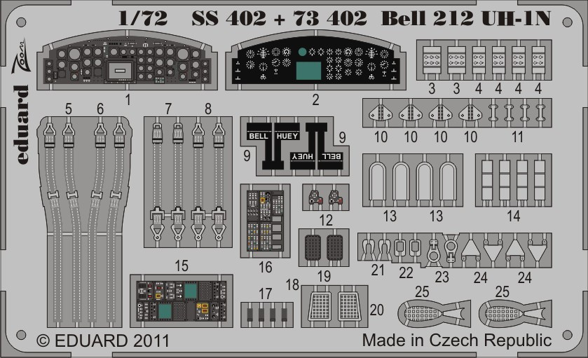 1/72 Aircraft- Bell 212 UH1N for RVL (Painted Self Adhesive) (D)