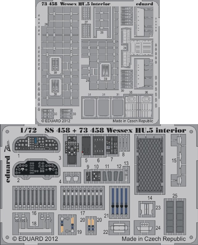 1/72 Aircraft- Wessex HU5 Interior for ITA (Painted Self Adhesive)