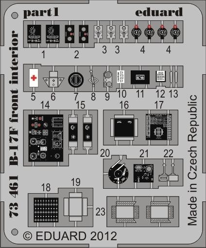 1/72 Aircraft- B17F Front Interior for RVL (Painted) (D)