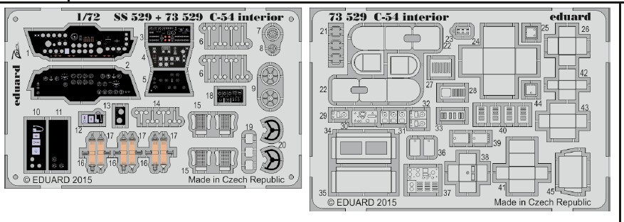 1/72 Aircraft- C54 Interior for RVL (Painted Self Adhesive)