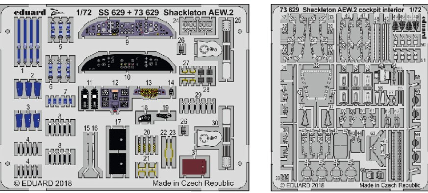1/72 Aircraft- Shackleton AEW2 Cockpit Interior for ARX (Painted)
