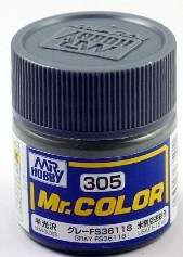 Solvent-Based Acrylic Semi-Gloss Gray FS36118 10ml Bottle