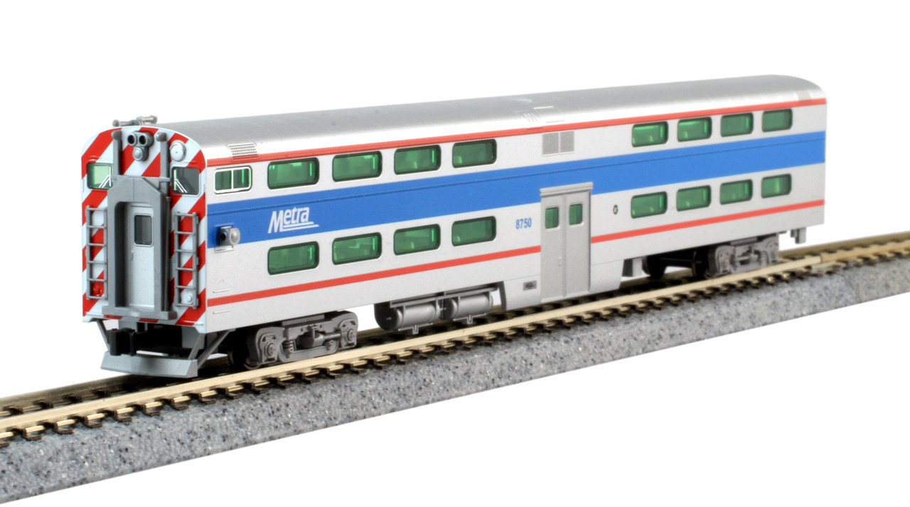 N Bi-Level Coach Chicago Metra #6196 w/Interior Lighting