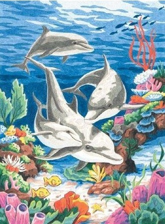 Dolphins Pencil by Number (9"x12")