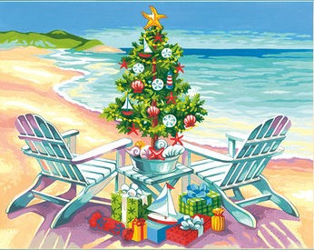 Christmas on the Beach Paint by Number (14"x11")